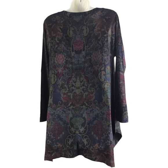 Soft Surroundings Scoop Neck High Low Asymmetric Hem Tunic Paisley Size Small - Picture 7 of 9